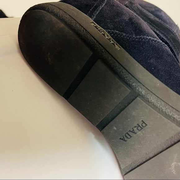 Like-new Prada high-top suede wedge sneakers 39.5 - Picture 8 of 10